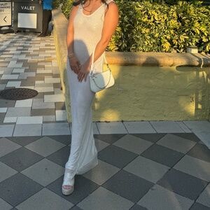 See the Light white fox maxi dress